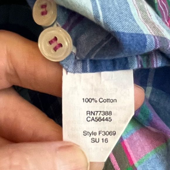 J. Crew Men's Blue Plaid Button Up Shirt Sz S Blue Green Red Easter Work Prep - Picture 7 of 13